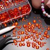 2000 Pieces Flat Back Gems Rhinestones 6 Sizes (1.5-6 Mm) Round Crystal Rhinestones with Pick up Tweezer and Rhinestones Picking Pen for Crafts Nail Clothes Shoes Bags DIY Art (Orange)