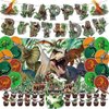 Gadeja 43Pcs Dinosaur Birthday Party Decoration, Dinosaur Birthday Party Supplies, Includes Balloons, Happy Birthday Banner, Cake Topper, Background, For Boy/Girl Birthday Decoration
