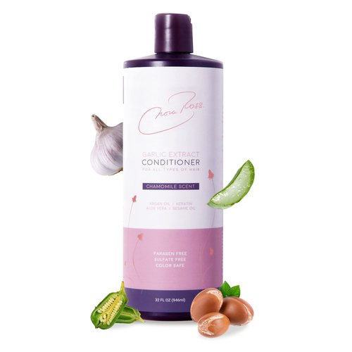 Nora Ross Purple Nourishing Conditioner with Garlic Extract for Damaged Hair, Conditioner for Smooth & Shiny Hair for All Hair Types with Argan Oil, Aloe Extract, Chamomile Scent for Freshness, 32Oz