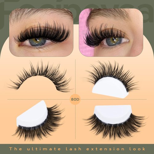Focipeysa Lash Clusters 80D Eyelashes Extensions Wispy Fluffy Cluster Eyelashes 10-16mm Volume Cluster Eyelash Extensions 220Pcs D Curl Individual Lashes Extension Soft Eyelash Clusters DIY Lash