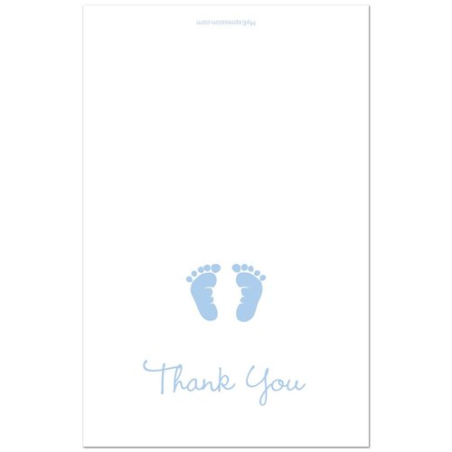 50 Baby Footprint Boy Baby Shower Thank You Cards