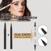 2PCS Waterproof 3D Eyebrow Pen, Dual-Ended Microblading Tattoo Pencil with 4 Fork Tip, Long-Lasting Eyebrow Tint for Natural-Looking Brows (2pcs-05 Black)