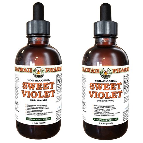 Hawaii Pharm Sweet Violet Alcohol-FREE Liquid Extract, Sweet Violet (Viola Odorata) Dried Leaf Gl...