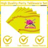 Rakuto Softball Party Decorations Supplies - 96PCS Softball Party Plates Napkins Forks Softball Paper Plates Dinnerware Sports Softball Birthday Party Baby Shower Decoration Tableware Set (24 Guests)