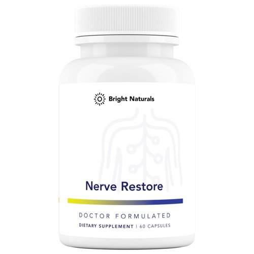 Bright Naturals Nerve Restore - Nerve Support Supplement - Includes Pea, White Willow, and B-Vitamin Nerve Support Complex for Advanced Nerve Health Support - Made in The USA, 60 Capsules