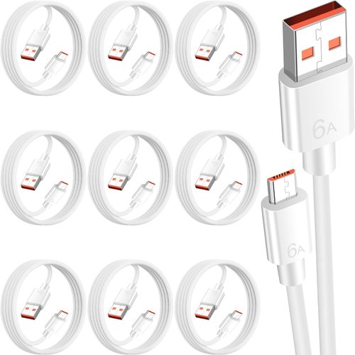 Spofit USB C Cable 3.3ft 10-Pack USB A to USB C Charger Cord 66W 6A Type C Fast Charging Compatible with Huawei Mate 60/50/40,P60/50 Pro,Mate RS,Mate X5,Nova 11/10/9,White