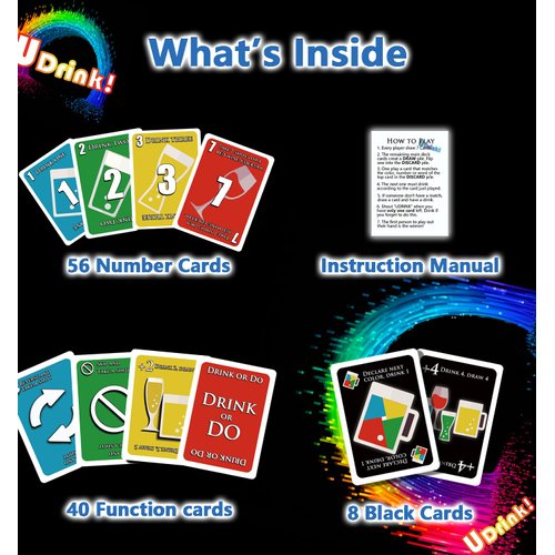 QUEKA KANBAI UDRINK! - The Drinking Game Cards for Adults, Fun & Easy Games for Adult Game Nights - Couple Games, Bachelorette Party Games to Get Buzzed Easily - 2024 New Edition -