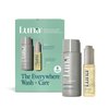 Luna Daily The Everywhere Wash + Oil Set | Travel Size Body Wash and Oil for Women | Unscented, Natural, Moisturizing, Hydrating Shower Set