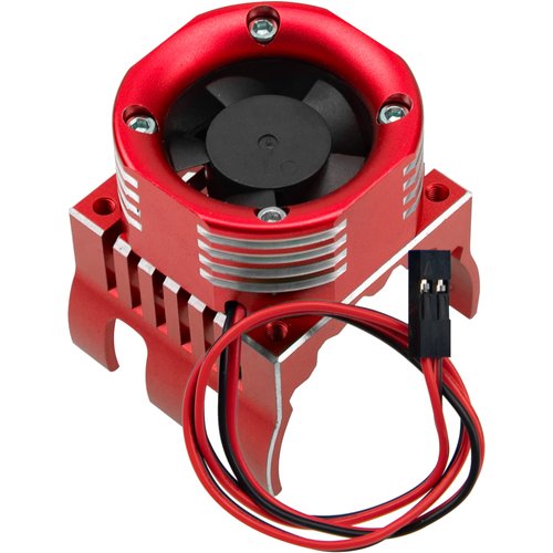 Vgoohobby RC Car Motor Heatsink w/ 21000 RPM Cooling Fan Aluminum Engine Motor Heat Sink Radiator Fit 42mm 4274 4268 Motors Compatible with Axial SCX10 Tamiya Arrma 1/8 1/10 RC Buggy Cars (Red)