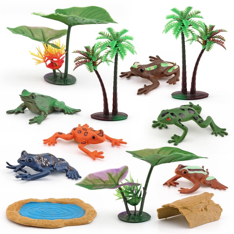 BRETOYIN 6PCS Mini Tree Frog Figurines Collectible Plastic Frogs Toys ...