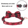 ADOGGYGO Christmas Cat Collar Breakaway with Cute Bow Tie Bell - 2 Pack Kitten Collar Red Green Plaid Xmas Kitten Collar with Removable Bowtie Cat Bow Collar for Cats Kittens (7.5"- 10.5", Red&Green)
