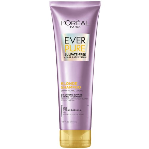 L'Oreal Paris Blonde Sulfate Free Shampoo for Color-Treated Hair, Neutralizes Brass + Balances, EverPure, 8.5 Fl Oz (Packaging May Vary)