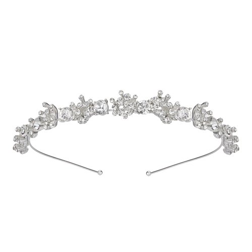 SWEETV Crystal Wedding Headband Silver Bridal Headpiece Jewelry Band Rhinestone Hairpiece Women Hair Accessories for Brides
