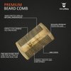 Striking Viking Sandalwood Beard Comb & Case - Pocket-Sized Grooming Tool with Fine & Coarse Teeth, Perfect for Use with Balms & Oils