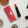 Beavorty Lipstick Case Purse Holder Leather Holder Lipstick Box with Mirror Makeup Travel Cases Cosmetic Storage Organizer for Women Lipsticks Lip Gloss Lip Balm Red Lip Balm Holder