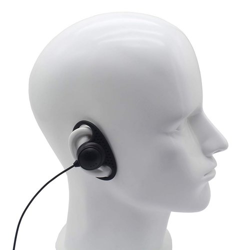 GoodQbuy D Shape Clip-Ear Headset Earpiece PTT with Mic is Compatible with Motorola Talkabout 2 Two Way Radio Walkie Talkie MD200TPR MH230R MR350R MS350R MT350R MH230TPR MS350R MJ270R 1-pin (10 Pcs)