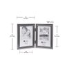 Malden International Designs Concourse Pewter Metal Hinged Picture Frame, Double Vertical, 2-5x7, Silver