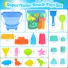 RACPNEL Collapsible Beach Toys for Kids Toddlers, Sand Bucket and Shovels Set with Mesh Bag, Sand Castle Toys for Beach, Travel Sand Toys, Sandbox Toys for Toddlers Kids Age 3-10