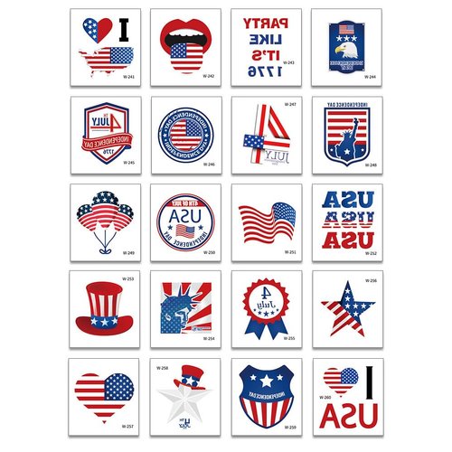 Generic Veewon 20 Sheet Independence Day Temporary Tattoos 4th of July Patriotic Temporary Tattoos Stickers American theme Party Favors, blue