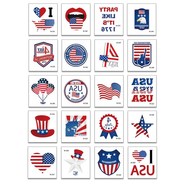 Generic Veewon 20 Sheet Independence Day Temporary Tattoos 4th of July Patriotic Temporary Tattoos Stickers American theme Party Favors, blue