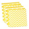 Disposable Striped Chevron Polka Dot Yellow Paper Luncheon Party Napkins 60 Count 13"x13"