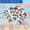 Hohamn Monster Truck Temporary Tattoos for Kids, 10 Sheets Monster Truck Temporary Tattoos for Boys Birthday Party Supplies Gifts Decoration
