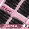 Fluffy Lash Clusters 12-20mm Left&Right Lashes 80D+100D Cat Eye Wispy Eyelash Clusters 216 PCS D Curl Thick Volume Individual Lashes 3D Soft DIY Cluster Eyelash Extensions at Home by Anforlin