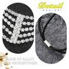 Jeairts Rhinestone Head Chain Forehead Bridal Headband Elastic Crystal Hair Band Halloween Prom Hair Jewelry for Women (1-Silver)