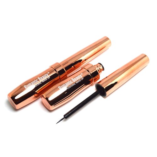 Romantic Beauty BLACK Liquid Eyeliner Waterproof Professional Makeup E9876 Eye Liner + Free Zipper Bag (2 pcs of Black)