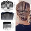 18 Pieces French Side Hair Twist Comb Set Plastic Twist Comb Hair Clip 9/11/25 Teeth Combs for Multiple Hairstyles Girls Women Hair Accessories(Black, Transparent, Brown)