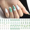 Summer Nail Art Sticker Green Leaf Water Transfer Nail Sticker Decal Green Blue Floral Flower Summer Nail Design for Acrylic Nail-Nail Art Supplies Manicure Decor 12sheets (Green)
