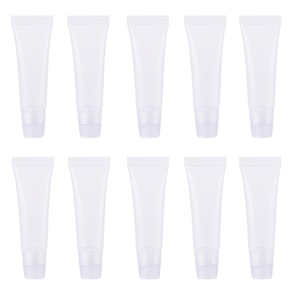 Wowlife 8ml Mini Clear Empty Lip Gloss Balm Container Soft Tubes Makeup Box (30 Pcs)