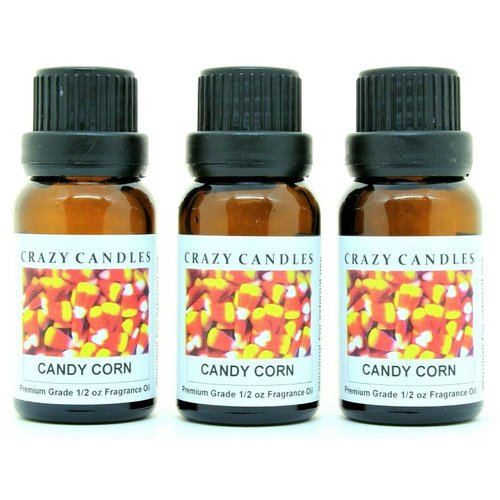 Candy Corn (Made in USA) 3 Bottles 1/2 FL Oz Each (15ml) Premium Grade Scented Fragrance Oil
