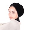 Mu LAN Turban Cap | Handmade from Velvet | Versatile to Create Any Style You Like (Black)