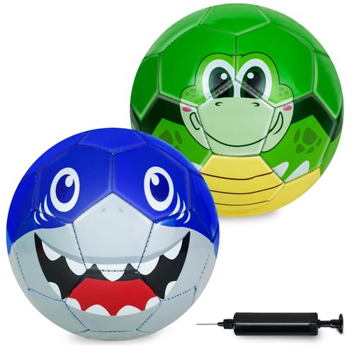 Ynanimery 2 Pack Soccer Ball Size 3 Soccer Balls for Kids, Soccer Balls for Indoor Outdoor Games, Cartoon Sport Ball for Toddlers Kids Pool Beach Garden Backyard Sports Play Games