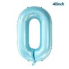 40inch Light Blue Butterfly Number 0 balloons, Giant Big Foil Mylar Helium Numbers Balloons, Butterfly Themed Birthday Party Supplies, Birthday Party Decorations (0)