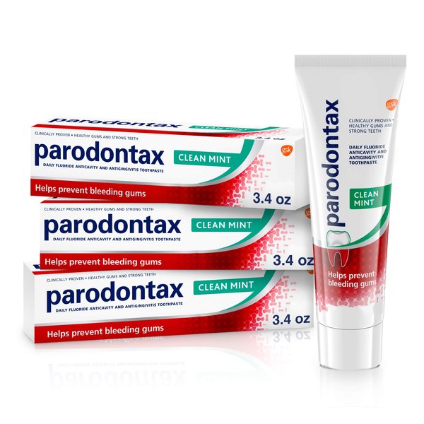 Parodontax Clean Mint Toothpaste For Gum Health, Helps Cavity Prevention, Anticavity And Antigingivitis - 3.4 Oz x 3