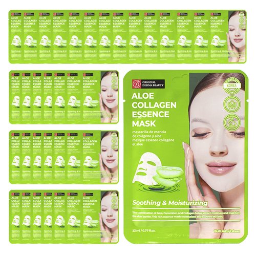 Innerest Original Derma Beauty Collagen Face Masks 36 PK Soothing & Moisturizing Aloe Face Mask Skin Care Sheet Masks Set for Beauty & Personal Care Korean Face Mask