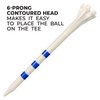 Champ 86503 Zarma Flytee My Hite 3-1/4" Combo Pack White with Blue Stripes Golf Tees