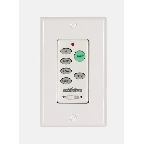 Fanimation C21 3 Speed Ceiling Fan Wall Control Reversing - Fan Speed and Light, White 4.57 x 2.76 x 1.8