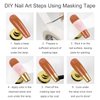 White Nail Art Adhesive Tapes Set - 4 Pcs with 2 Sizes Width (0.5cm+1.2cm) for Creative DIY Nail Designs