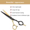 Professional Barber Hair Scissors 6 Inch Sharp Hair Shear Gold Titanium Coating Lightweight Haircut Shear for Men and Women