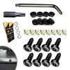 QODOLSI 8 Sets Car License Plate Frame Stainless Steel Screw Kit, US Standard License Plate Anti-Shock Anti-Rust Buckle Accessories with Wrench, Anti-Theft Bolts, Universa for Most Cars (Black)