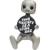 sofarefinish 2" Cute Tiny Robot Resin Figure with Slogan 'Your Anxiety is A Lying Hoe', Resin Figurine Art Toy, Office Desk Decoration, Christmas Stocking Stuffers