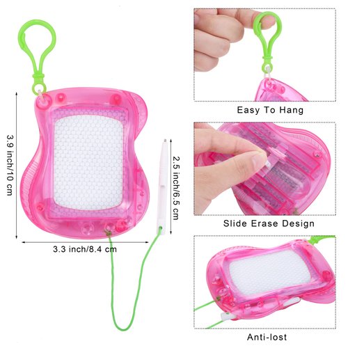 Elcoho 18 Pieces Mini Drawing Board Keychains Magnetic Doodle Board Set with Pen Erasable Doodle Toys Painting Sketch Pad for Classroom Prizes, Party Favors