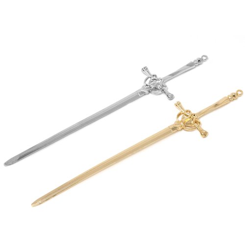 Honbay 2PCS Metal Sword Hair Sticks Elegant Women Hair Chopsticks Chinese Style Hair Pins Vintage Hair Accessories for Women Girls Thick Long Hair (2 Color)