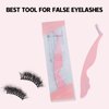 Pretty memory Eyelash Applicator Tool DIY False Curved Eyelash Extension Tweezer for Volume Lashes Application and Removal, Pink