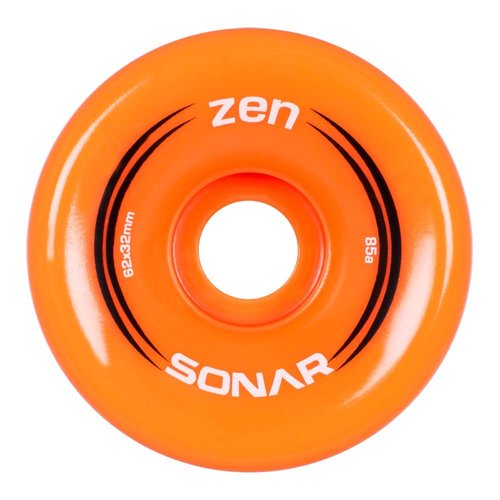 Riedell Sonar Wheels - Zen - Quad Roller Skate Wheels - 4 Pack of 32mm x 62mm 85A Wheels | Orange