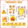 Lcnjscgo 60 Pcs Pizza Party Favors Set Temporary Tattoos, Slap Bracelets, Keychains, Badges and Stickers for Pizza Themed Birthday Parties