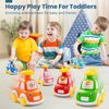 Press and Go Car Toys for Toddlers 1-3, 6 Pack Animal Baby Car Toys for 1 2 Year Old Boy, Push Go Friction Vehicle Toys for Infants 6-9-12-18 Months, One First Birthday Gifts for Boys Girls